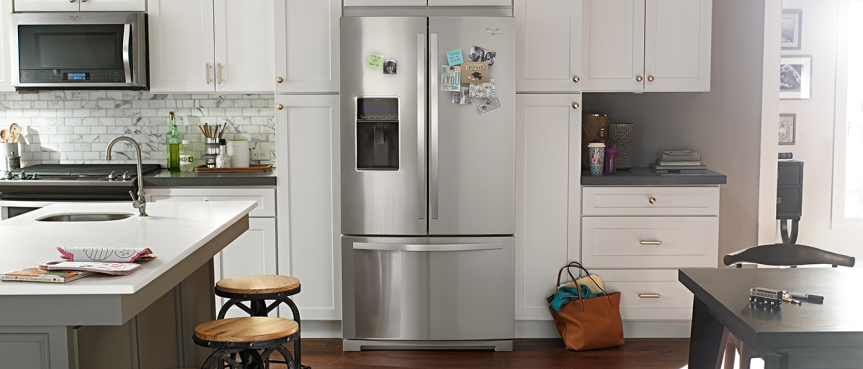 Glam up your Kitchen with the New Whirlpool Carbon Black French Door Refrigerator